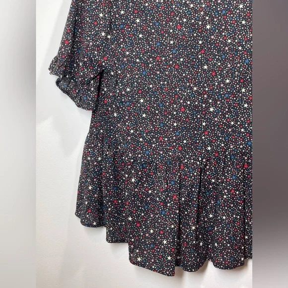 Madewell Studio Ruffle Hem Top in Dark Mediterranean Stars Size Medium - Picture 9 of 10